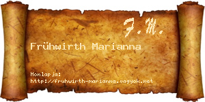 Frühwirth Marianna névjegykártya